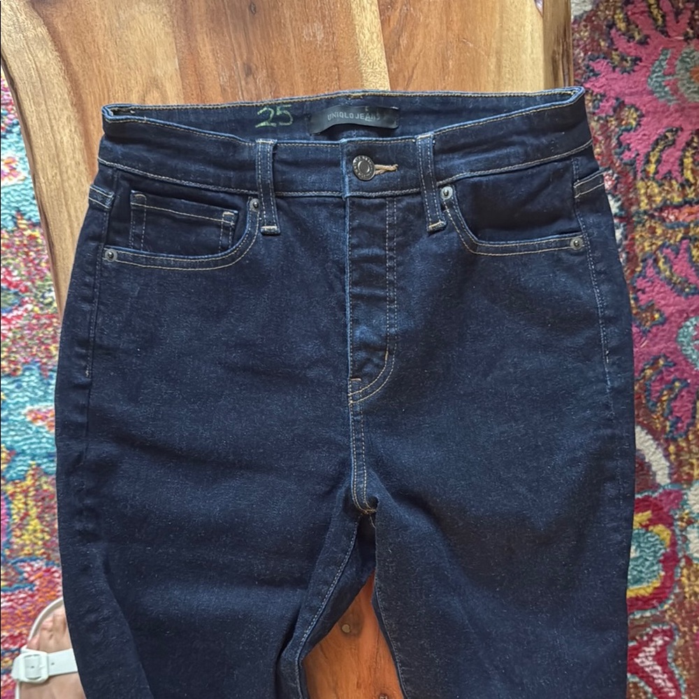 Uniqlo High Rise Dark Blue Jeans